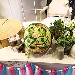 フルーツカービングのデザイン（スイカイラスト）