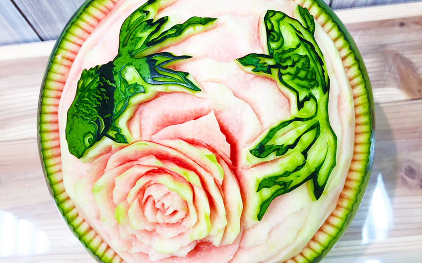 スイカのフルーツカービング例